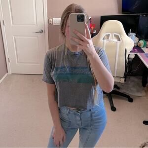 Troy Lee Designs Motocross‎ Grey Upcycle Cropped Top